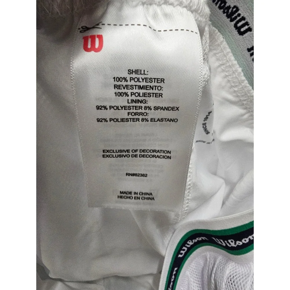 Wilson Girls Pleated Tennis Skort White Polyester Blend Athletic Size XL